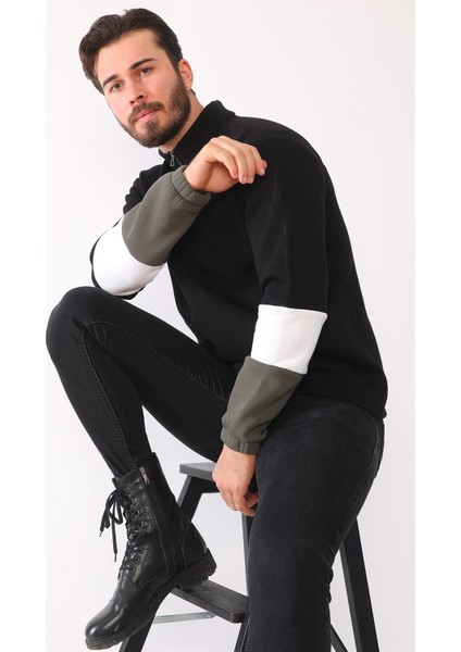 1041 Dewberry Erkek Sweatshırt-Siyah