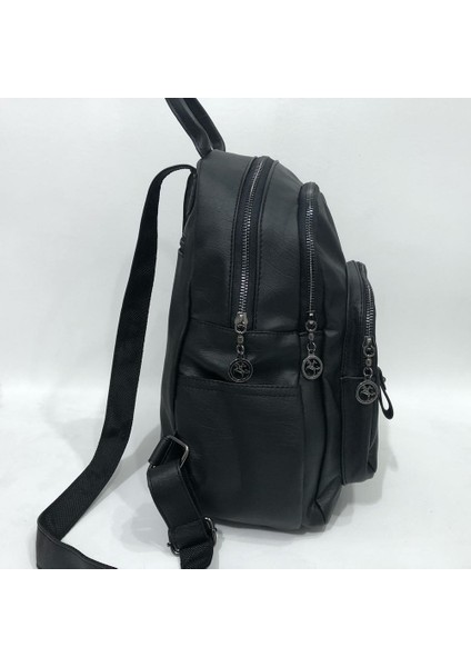 Nas Bag N-939 Yıkama Deri Sırt Siyah Sırt Çantası modelleri