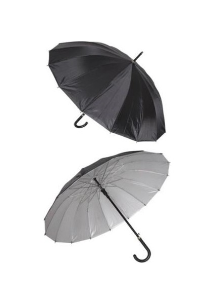 Unisex Siyah Bastonlu Şemsiye