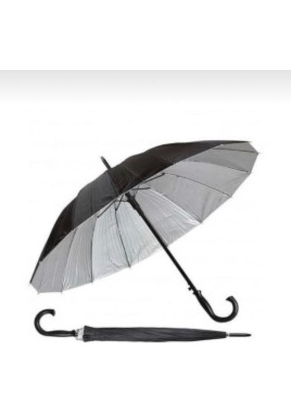 Unisex Siyah Bastonlu Şemsiye