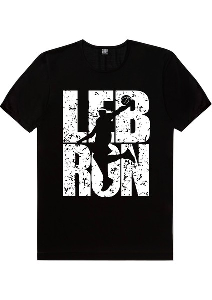 Lebron Yazı Siyah Kısa Kollu Erkek Tişört