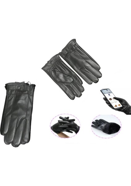 Moda Dokunmatik Ekran Uyumlu Erkek Suni Deri Eldiven 18K010 fiyatları