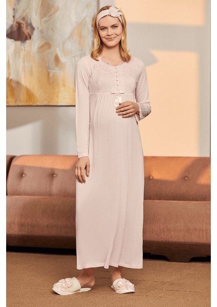 1924 Şal Hediyeli Lohusa Pijama, Gecelik, Sabahlık Set