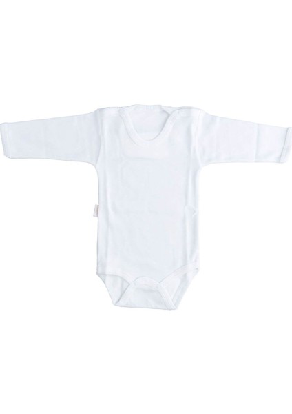 Bebek Ekru Body Pamuklu Uzun Kol Çıtçıtlı Badi SB157