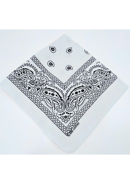 Şal Desen Kare Bandana Kırmızı