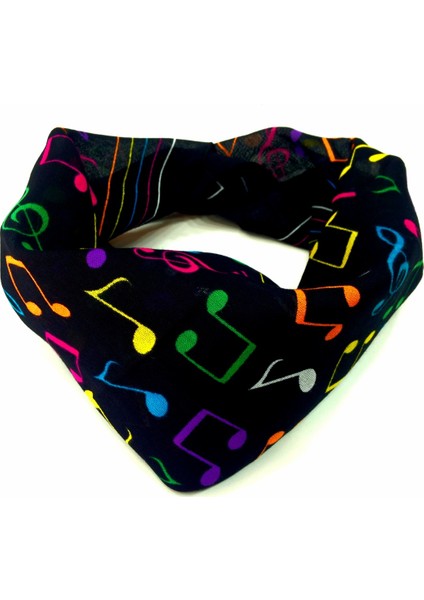 Renkli Müzik Notalı Kare Bandana fiyatları