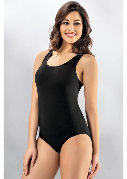 6002 3'lü Paket Geniş Askı Çıtçıtlı Body Siyah