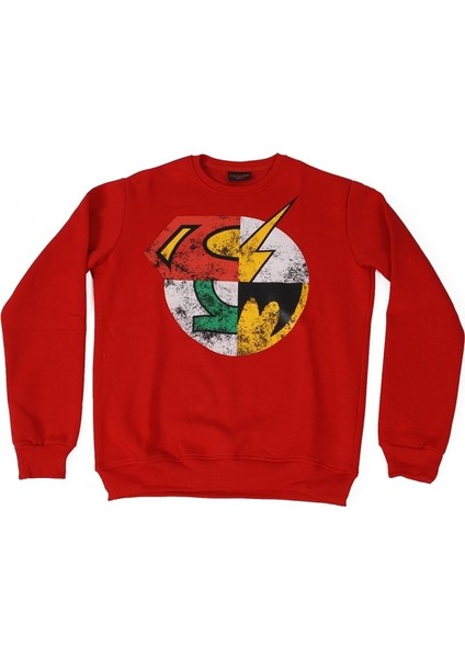 Dc Super Heroes Logo Sweatshirt Kırmızı