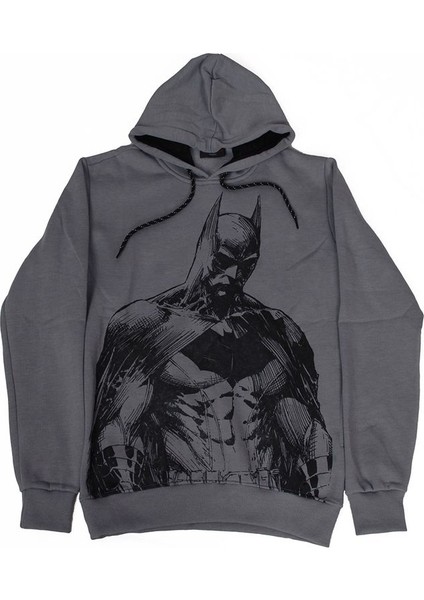 Batman Dark Knight Kapüşonlu Sweatshirt Gri