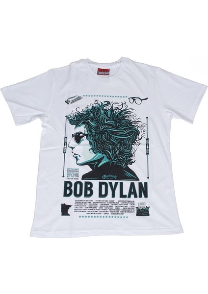 Bob Dylan Tişört Beyaz