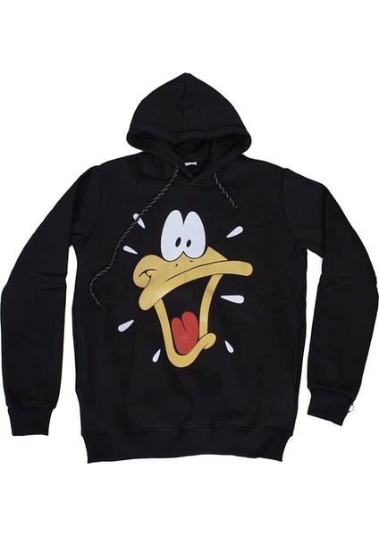 Daffy Duck Kapüşonlu Sweatshirt Hoodie Siyah