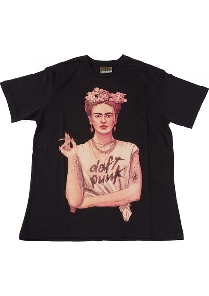 Daft Punk Frida Kahlo Tişört Siyah