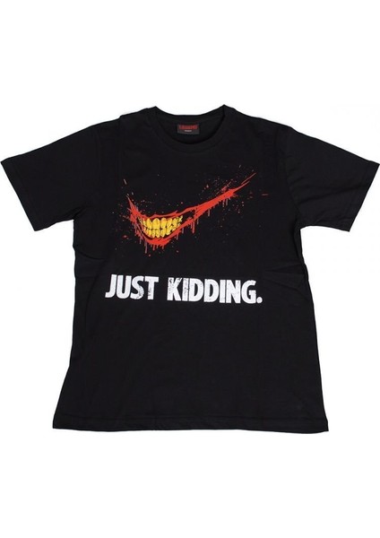 Dc Comics Joker Just Kidding Tişört Siyah