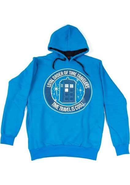 Doctor Who Tardis Kapüşonlulu Sweatshirt Açık Mavi