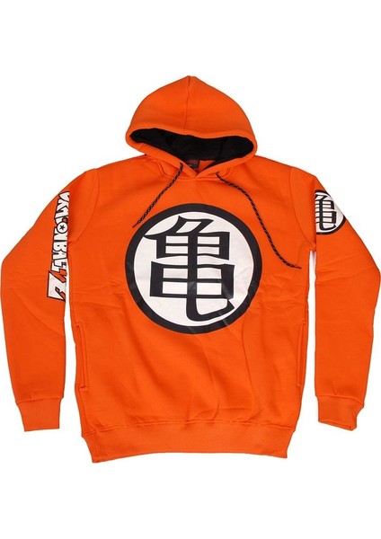 Dragon Ball Z Crane Symbol Kapüşonlu Sweatshirt Hoodie Turuncu