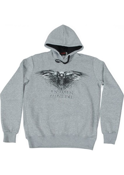 Game Of Thrones All Men Must Die Kapüşonlu Sweatshirt Hoodie Gri