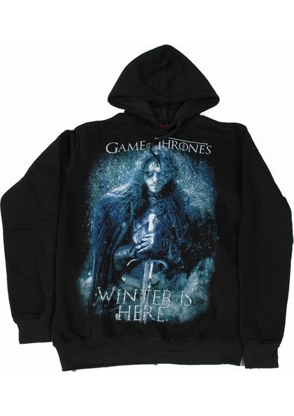 Game Of Thrones Jon Snow Kapüşonlu Sweatshirt Hoodie Siyah