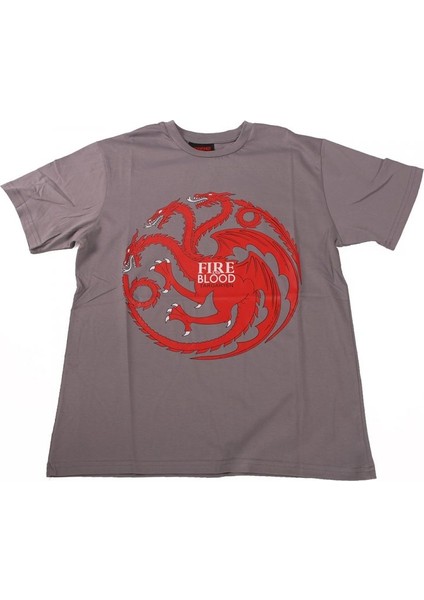 Game Of Thrones Targaryen Symbol Tişört Gri