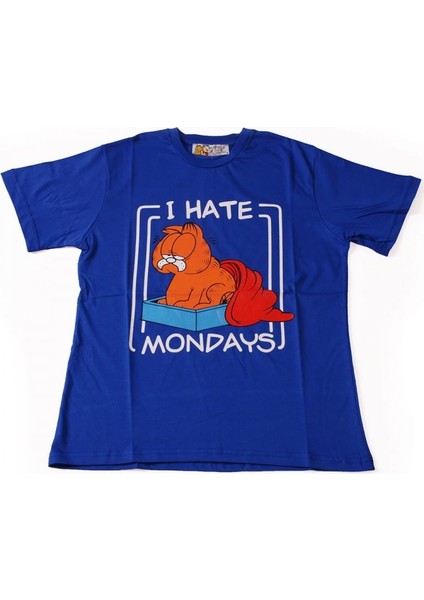 Garfield "ı Hate Mondays" Tişört Mavi