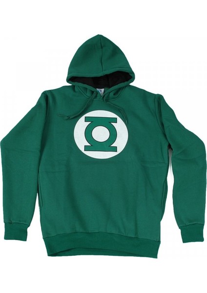 Green Lantern Logo Kapüşonlulu Sweatshirt Yeşil