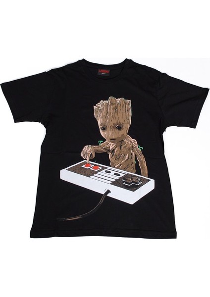 Guardians Of The Galaxy Dj Groot Tişört Siyah