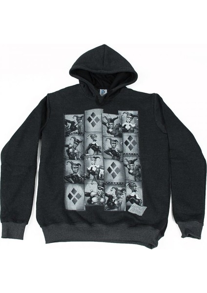 Harley Quinn No: 1 Kapüşonlu Sweatshirt Hoodie Siyah
