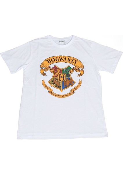 Harry Potter Hogwarts Tişört Beyaz