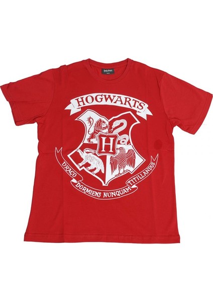 Harry Potter Hogwarts Tişört Kırmızı