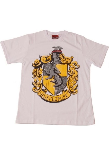 Harry Potter Hufflepuff Crest No: 1 Tişört Beyaz