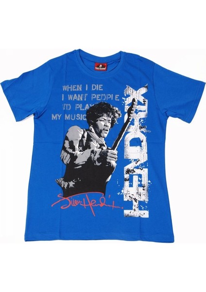 Jimi Hendrix No1 Tişört Mavi