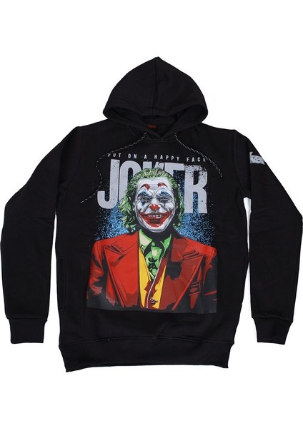 Joker Put On A Happy Face (Red Jacket) Kapüşonlu Sweatshirt Hoodie Siyah