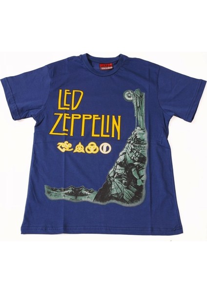 LED Zeppelin No:2 Tişört Mavi