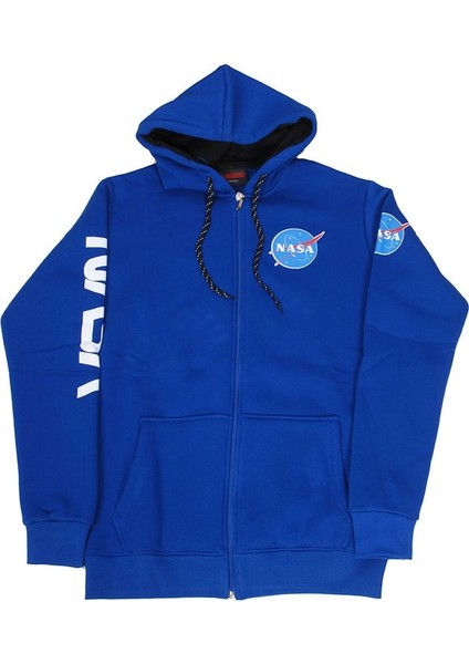 Nasa Kapüşonlu Sweatshirt Hoodie Mavi