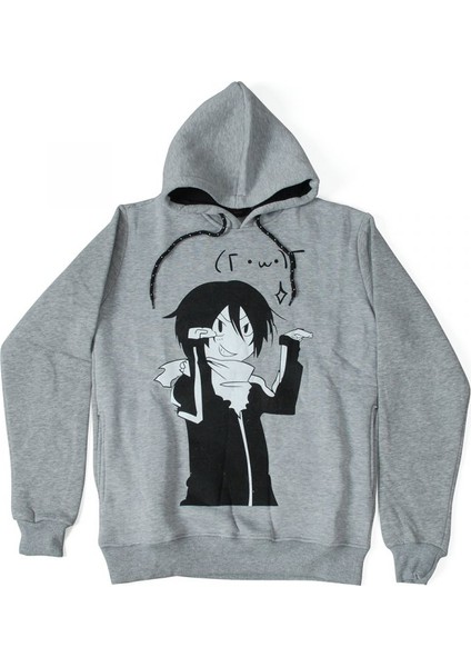 Noragami Yato Hoodie Kapüşonlu Sweatshirt Gri