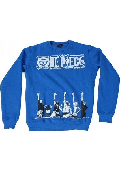 One Piece Raise Fist Sweatshirt Mavi