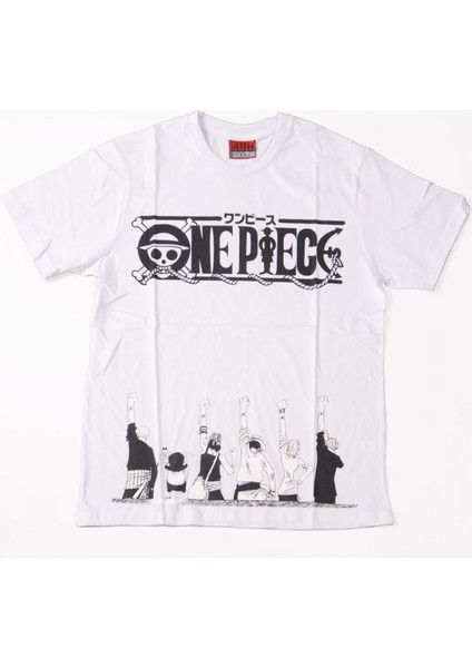 One Piece Raise Fist Tişört Beyaz