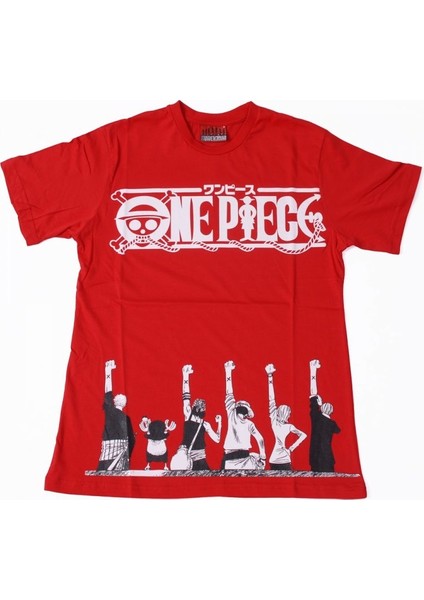 One Piece Raise Fist Tişört Kırmızı