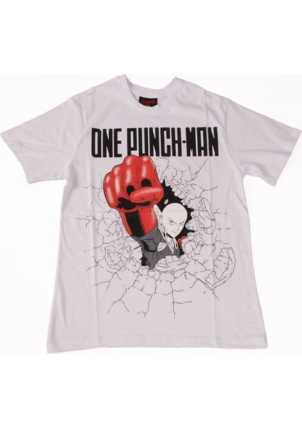 One Punch-Man No:1 Tişört Beyaz