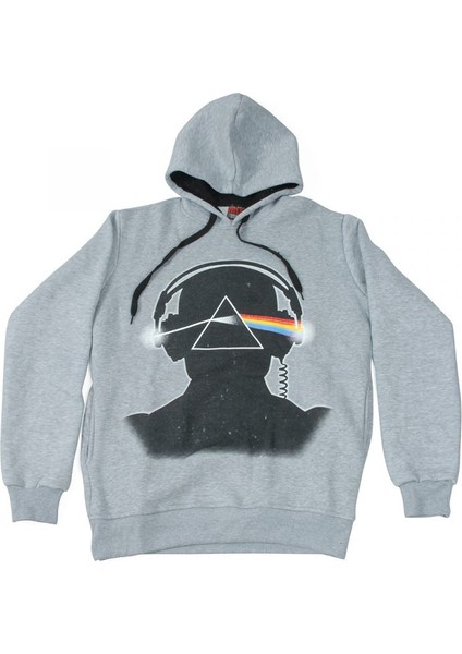 Pink Floyd Dark Side Of The Moon Kapüşonlulu Sweatshirt Gri