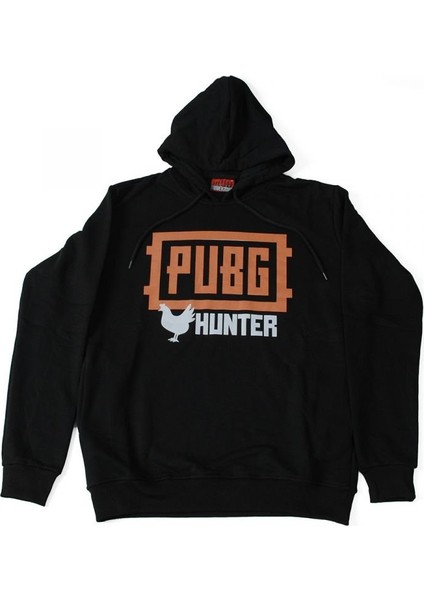 Pubg Chicken Hunter Kapüşonlulu Sweatshirt Siyah
