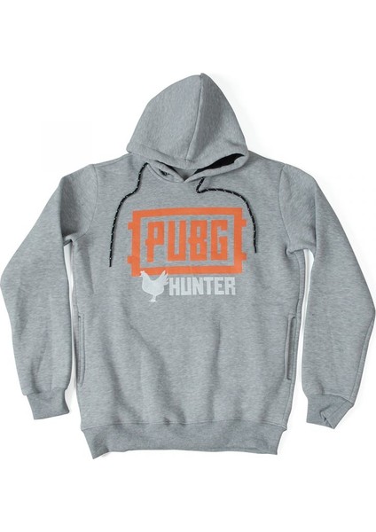 Pubg Hunter Hoodie Kapüşonlu Sweatshirt Gri