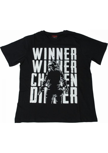 Pubg Winner Winner Chicken Dinner Tişört Siyah