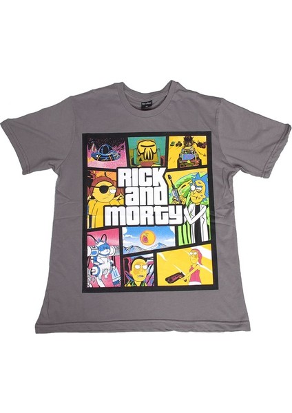 Rick And Morty (Gta) Tişört Gri