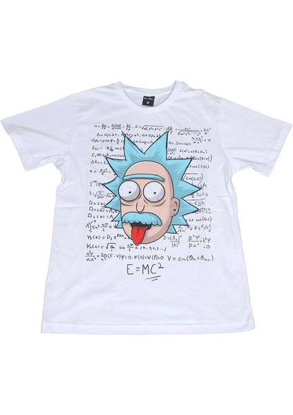 Rick And Morty Einstein Tişört Beyaz