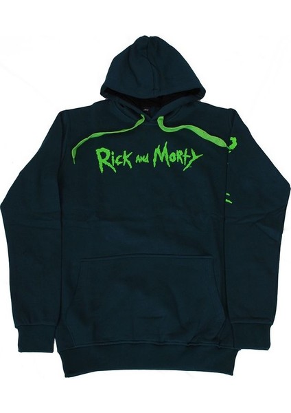 Rick And Morty Gta Kapüşonlu Sweatshirt Yeşil