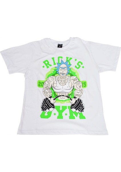 Rick And Morty Gym Tişört Beyaz