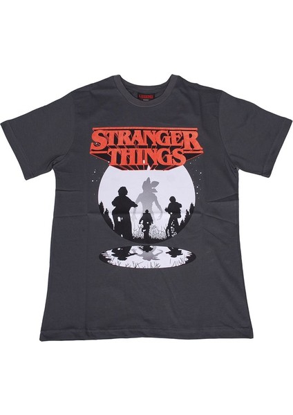 Stranger Things Portal Tişört Gri