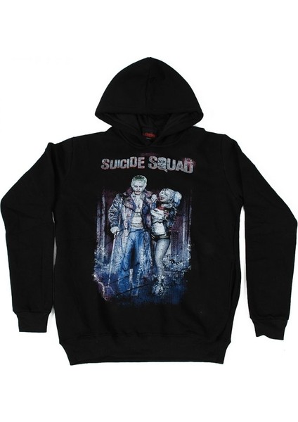 Suicide Squad Joker No: 2 Kapüşonlu Sweatshirt Hoodie Siyah