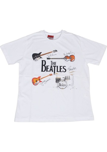 The Beatles Instruments Tişört Beyaz