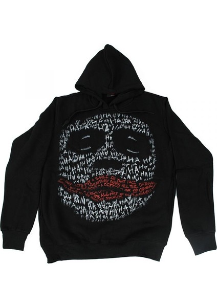 The Joker Face Hoodie Kapüşonlu Sweatshirt Siyah